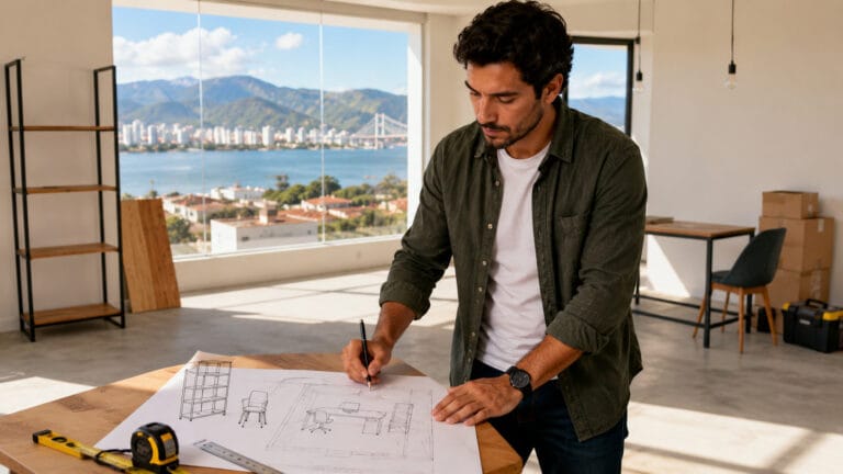 Empreendedor assinando documentos para abrir CNPJ em Florianópolis