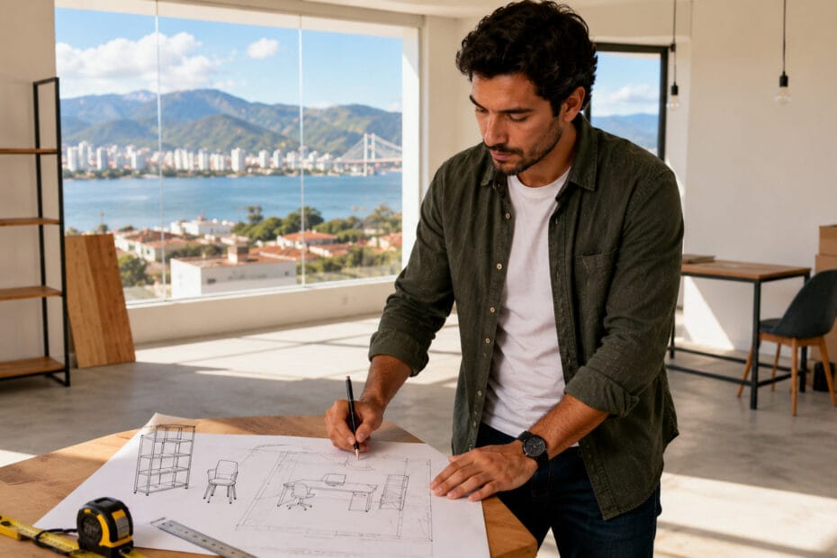 Empreendedor assinando documentos para abrir CNPJ em Florianópolis